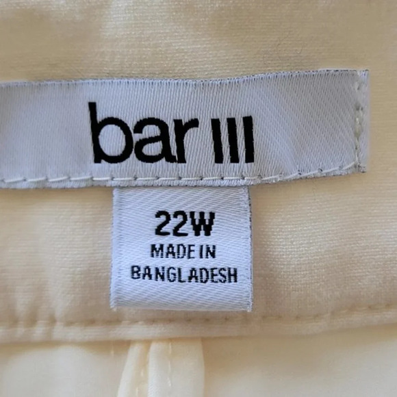 Bar III Woman's Plus Size Straight-Leg Pant Pearl Color Size 24W / 22W - Picture 6 of 9